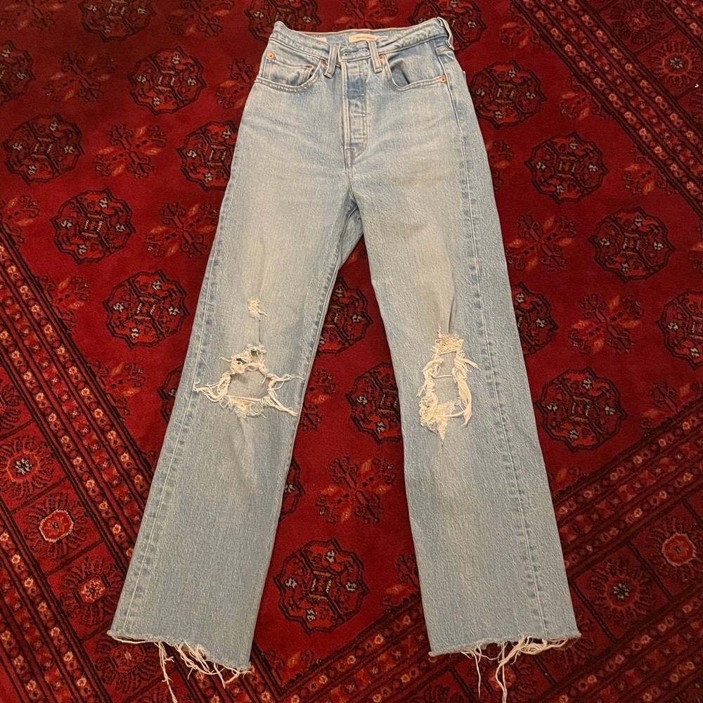 Distressed Light Blue Women's Jeans